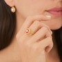 Casa Padrino Ring Caramujo Rot aus Vergoldetem Silber
