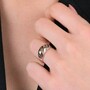 Casa Padrino Ring Croissant Markasit aus Silber und Gold