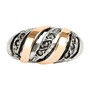 Casa Padrino Ring Croissant Markasit aus Silber und Gold
