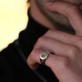 Casa Padrino Ring Escudo aus Vergoldetem Silber