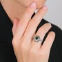 Casa Padrino Ring Gr�n Markasit aus Silber und Gold
