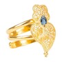 Casa Padrino Ring Herz von Viana Blau aus Vergoldetem Silber