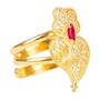 Casa Padrino Ring Herz von Viana Rot aus Vergoldetem Silber