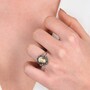 Casa Padrino Ring Kamee aus Silber und Gold mit Markasit