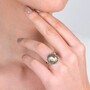 Casa Padrino Ring Kamee aus Silber und Gold mit Markasit