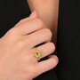 Casa Padrino Ring Kirschbl�te aus 19,2Kt Gold mit Smaragd