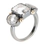 Casa Padrino Ring Trio Rechteckig Bergkristall aus Silber und Gold