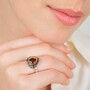 Casa Padrino Ring Vintage Rot aus Silber und Gold