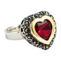 Casa Padrino Ring Vintage Rot aus Silber und Gold