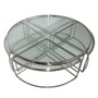 Casa Padrino Runder Couchtisch mit 4 herausziehbaren Beistelltischen Silber  120 cm