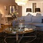 Casa Padrino Runder Couchtisch mit 4 herausziehbaren Beistelltischen Silber  120 cm