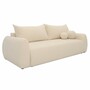 Casa Padrino Schlafsofa Creme 250 cm - Ausklappbares Wohnzimmer Sofa mit Kissen