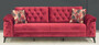 Casa Padrino Chesterfield Schlafsofa Rot / Schwarz 230 x 90 x H. 80 cm - Modernes Wohnzimmer Sofa - Chesterfield Wohnzimmer M�bel