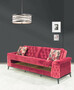 Casa Padrino Chesterfield Schlafsofa Rot / Schwarz 230 x 90 x H. 80 cm - Modernes Wohnzimmer Sofa - Chesterfield Wohnzimmer M�bel