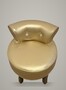Casa Padrino Sitzhocker mit R�ckenlehne Gold 50 x H. 62 cm - Gepolsterter Hocker mit Kristallkn�pfen