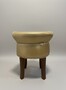 Casa Padrino Sitzhocker mit R�ckenlehne Gold 50 x H. 62 cm - Gepolsterter Hocker mit Kristallkn�pfen