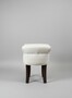 Casa Padrino Sitzhocker mit R�ckenlehne Wei� / Dunkelbraun 50 x H. 62 cm - Gepolsterter Hocker