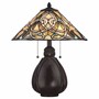 Casa Padrino Tiffany Tischleuchte Bunt / Bronze H. 49,5 cm - Tiffany Leuchten