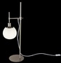 Casa Padrino Tischleuchte Silber / Wei� 17 x H. 65 cm - H�henverstellbare Tischlampe mit rundem Mattglas Lampenschirm