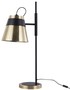 Casa Padrino Tischleuchte Antik Gold / Schwarz 17,5 x 26 x H. 55,5 cm - Moderne Tischlampe mit Lampenschirm aus perforiertem Metall
