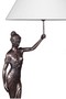 Casa Padrino Tischleuchte mit Bronzefigur Justitia Bronze / Wei� 55 x 48 x H. 105 cm - Hotel & Restaurant Tischlampe