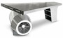 Casa Padrino Vintage Flieger Schreibtisch Silber 230 x 120 x H. 80 cm - Aluminium Flugzeug Design B�rotisch - Aluminium Flugzeug B�ro M�bel