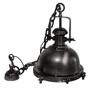 Casa Padrino Vintage Stil H�ngeleuchte Schwarz 45 x 40 x H. 54 cm - Industrial Pendelleuchte mit Glasscheibe