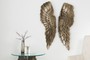 Casa Padrino Metall Engelsfl�gel Antik Silber / Bronze 20 x 5 x H. 65 cm - Wanddeko - Deko Accessoires