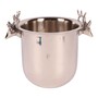 Casa Padrino Weink�hler Silber 24 x 16 x H. 20 cm - Flaschenk�hler mit Hirschkopf Griffen