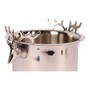 Casa Padrino Weink�hler Silber 24 x 16 x H. 20 cm - Flaschenk�hler mit Hirschkopf Griffen