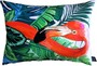 Casa Padrino Wohnzimmer Kissen New Orleans Flamingo Mehrfarbig 35 x 55 cm - Feinster Samtstoff - Luxus Deko Accessoires 