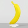 Casa Padrino XXL Deko Banane mit St�nder Gelb / Wei� H. 170 cm - Garten Deko