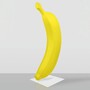 Casa Padrino XXL Deko Banane mit St�nder Gelb / Wei� H. 170 cm - Garten Deko
