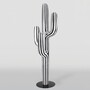 Casa Padrino XXL Deko Kaktus Wei� / Schwarz H. 195 cm - Garten Dekoration 