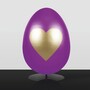 Casa Padrino XXL Deko Osterei mit St�nder Lila / Gold H. 75 cm - Oster Dekoaration 
