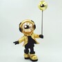 Casa Padrino Deko Figur Astronaut mit Ballon Gold / Schwarz H. 48 cm - Deko Skulptur 