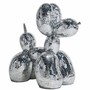 Casa Padrino Deko Skulptur Ballon Hund Silber 130 cm - Gro�e Deko Figur