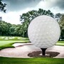 Casa Padrino XXL Deko Golfball mit Abschlag Wei� / Schwarz  140 cm