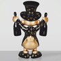 Casa Padrino XXL Deko Skulptur Ente Schwarz / Gold H. 170 cm - Gro�e Deko Figur