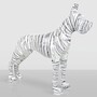 Casa Padrino XXL Deko Skulptur Deutsche Dogge Wei� / Schwarz 130 cm - Garten Figur 