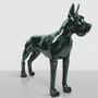 Casa Padrino XXL Deko Skulptur Deutsche Dogge Dunkelgr�n / Schwarz 130 cm - Garten Figur 