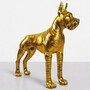 Casa Padrino XXL Deko Skulptur Deutsche Dogge Gold / Schwarz 130 cm - Garten Figur 
