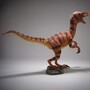Casa Padrino XXL Deko Skulptur Dinosaurier Velociraptor Braun / Schwarz 295 x H. 150 cm - Lebensgro�e Gartenfigur