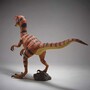 Casa Padrino XXL Deko Skulptur Dinosaurier Velociraptor Braun / Schwarz 295 x H. 150 cm - Lebensgro�e Gartenfigur