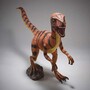 Casa Padrino XXL Deko Skulptur Dinosaurier Velociraptor Braun / Schwarz 295 x H. 150 cm - Lebensgro�e Gartenfigur