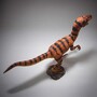 Casa Padrino XXL Deko Skulptur Dinosaurier Velociraptor Braun / Schwarz 295 x H. 150 cm - Lebensgro�e Gartenfigur