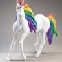 Casa Padrino XXL Deko Skulptur Einhorn Pferd Wei� / Bunt / Silber H. 190 cm - Lebensgro�e Deko Figur - XXL Tierfigur - Garten Skulptur