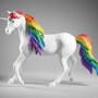 Casa Padrino XXL Deko Skulptur Einhorn Pferd Wei� / Bunt / Silber H. 190 cm - Lebensgro�e Deko Figur - XXL Tierfigur - Garten Skulptur