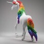 Casa Padrino XXL Deko Skulptur Einhorn Pferd Wei� / Bunt / Silber H. 190 cm - Lebensgro�e Deko Figur - XXL Tierfigur - Garten Skulptur