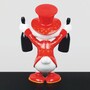 Casa Padrino Deko Figur Ente Rot / Wei� / Schwarz H. 45 cm - Deko Skulptur
